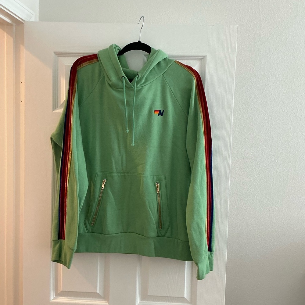 Aviator Nation Hoodie with Multicolor Stripes